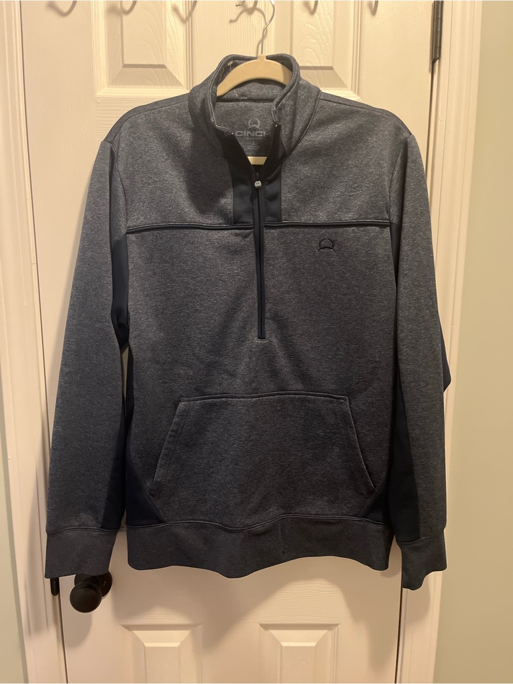 Cinch Men's Heather Navy Half-Zip Pullover